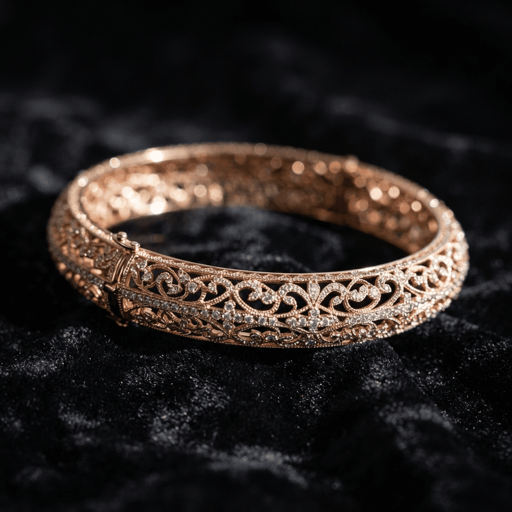 Mira Rose Gold Bangle in 18K rose gold