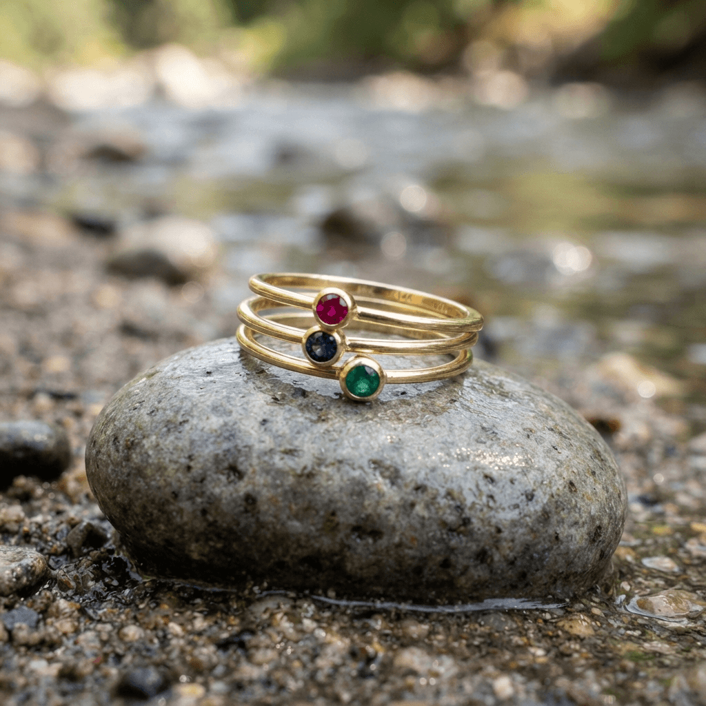 Nilani Stacking Rings in 22K gold
