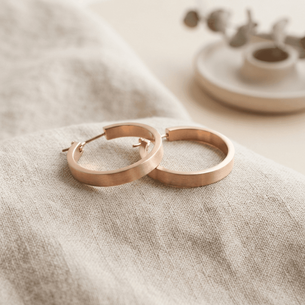 Solenne Rose Hoops in 18K rose gold
