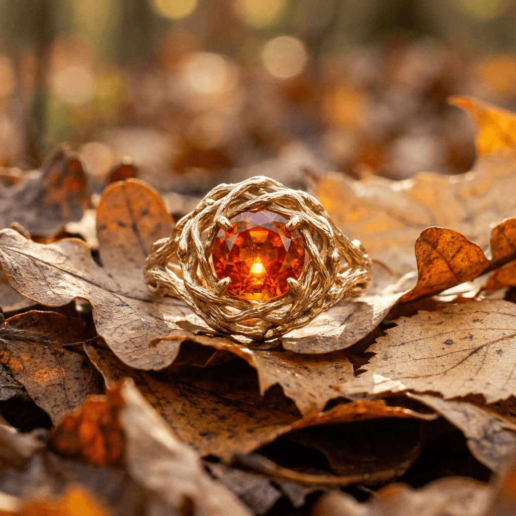 Ember Garnet Ring in 18K gold