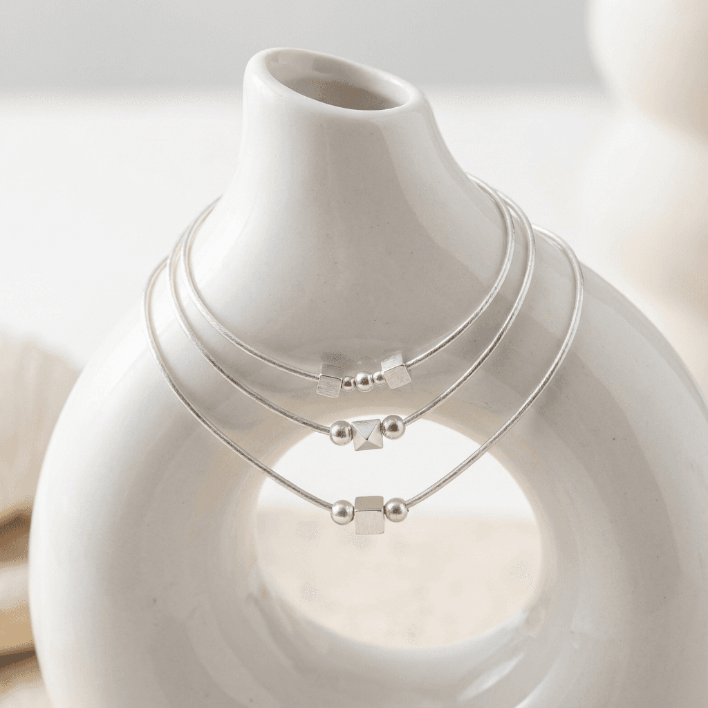 Sahana Silver Anklets in Sterling silver